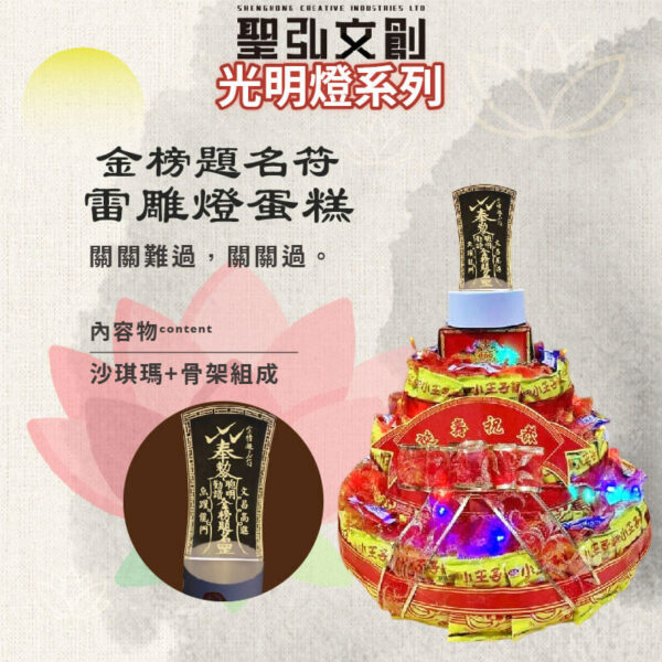 金榜題名符雷雕燈蛋糕